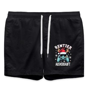 Rentier war ausverkauft gamer - Badeshorts - Schwarz - Vorne - AI Model Male 185 light (185cm)