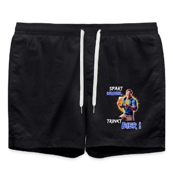 Économisez de l’eau, buvez de la bière !-Tenue de fête drôle - Short de bain - noir - Devant - AI Model Male 185 light (185cm)