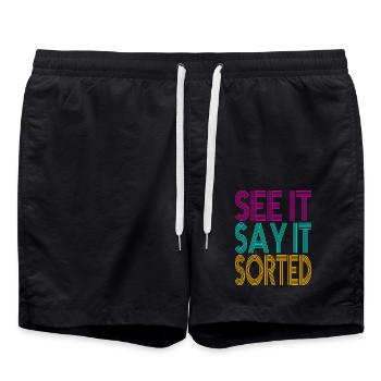 Voyez-le dis-le trié - Short de bain - noir - Devant - AI Model Male 185 light (185cm)