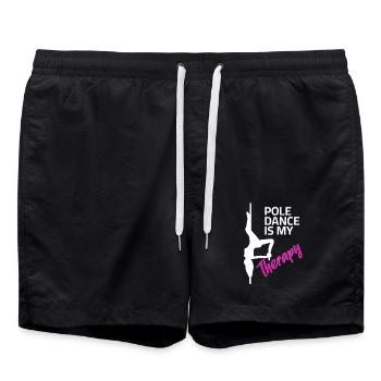 Dictons de pole dance - Ma thérapie - Short de bain - noir - Devant - AI Model Male 185 light (185cm)