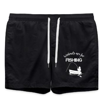 Weekend are for Fishing - Swim Trunks - black - Front - AI Model Male 185 light (185cm)