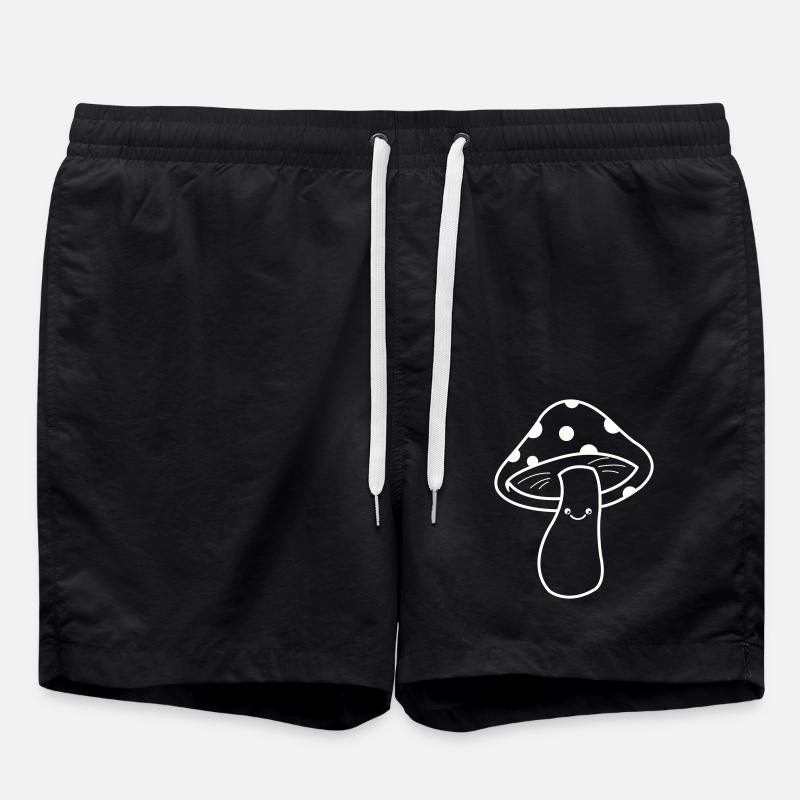 mushroom comic - Swim Trunks - black