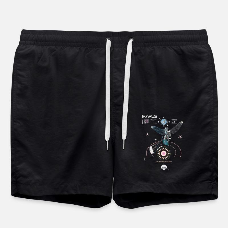 Kitesurfer Ikarus - Badeshorts - Schwarz