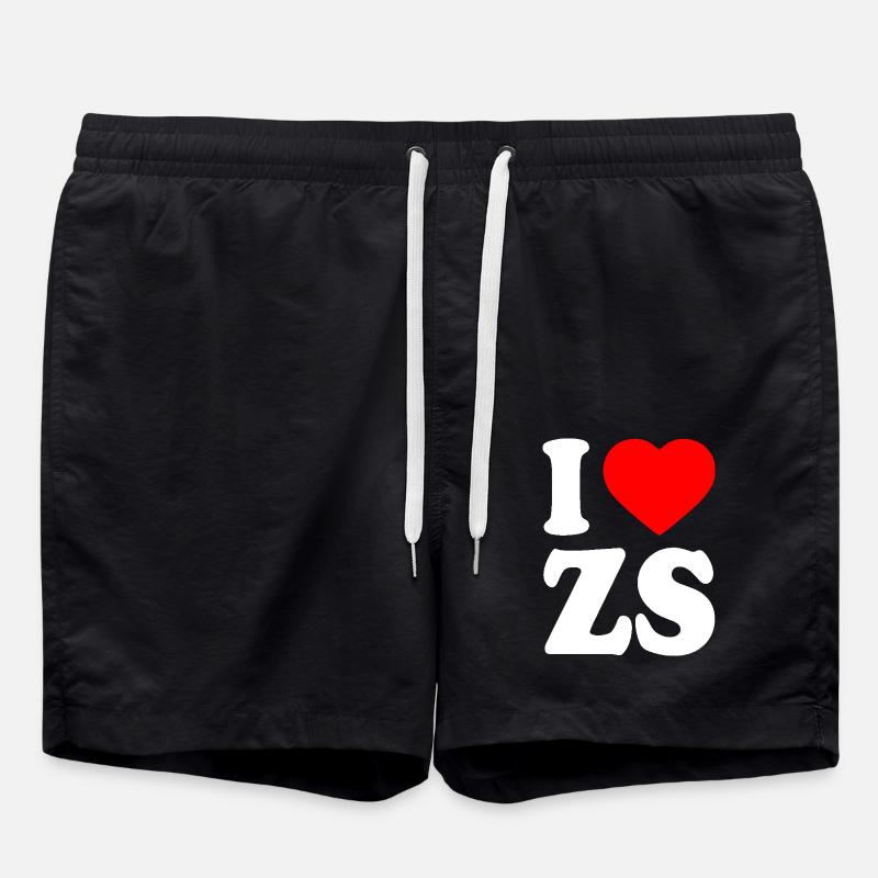 I love zs - Swim Trunks - black