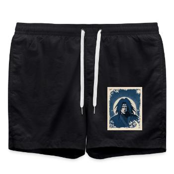 Anime character portrait - Swim Trunks - black - Front - AI Model Male 185 light (185cm)
