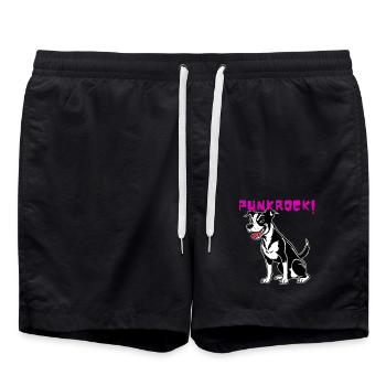 Punk Rock Chien - Short de bain - noir - Devant - AI Model Male 185 light (185cm)