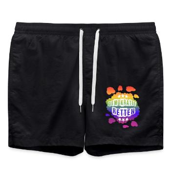 AfD stoppen gegen rechts Demokratie Vielfalt links - Badeshorts - Schwarz - Vorne - AI Model Male 185 light (185cm)