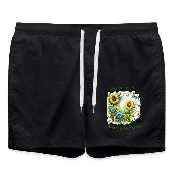Gesundheitscoaching - Badeshorts - Schwarz - Vorne - AI Model Male 185 light (185cm)