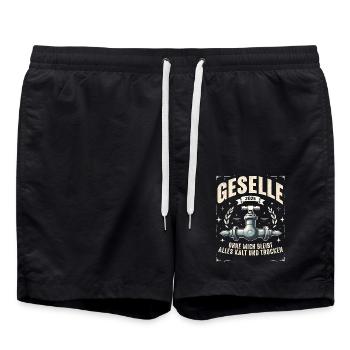 Bestandene Gesellenprüfung 2025 - Badeshorts - Schwarz - Vorne - AI Model Male 185 light (185cm)