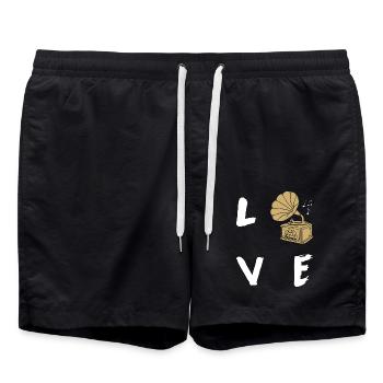 Vinyle - Short de bain - noir - Devant - AI Model Male 185 light (185cm)