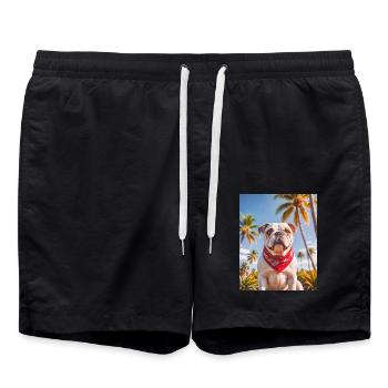 super mignon chiens mode Westcoast Bull dog - Short de bain - noir - Devant - AI Model Male 185 light (185cm)