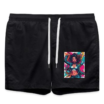 Hip Hop Urban Girl Power - Swim Trunks - black - Front - AI Model Male 185 light (185cm)