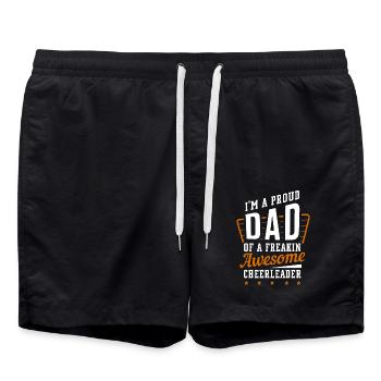 Cheerleader Dad - Swim Trunks - black - Front - AI Model Male 185 light (185cm)