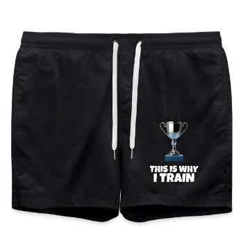 This Is Why I Train - Swim Trunks - black - Front - AI Model Male 185 light (185cm)