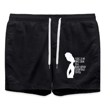 No Force Equal To A Black Woman - Swim Trunks - black - Front - AI Model Male 185 light (185cm)