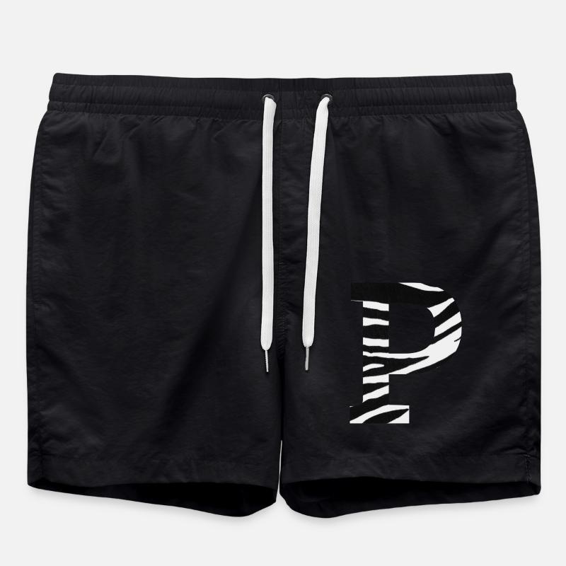 Letter p zebra - Swim Trunks - black