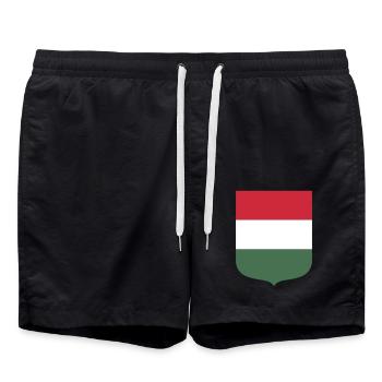 Hungary - Swim Trunks - black - Front - AI Model Male 185 light (185cm)