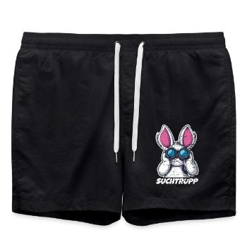 ostern osterhase suchtrupp - Badeshorts - Schwarz - Vorne - AI Model Male 185 light (185cm)