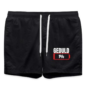 Geduld 1% Akku leer - Badeshorts - Schwarz - Vorne - AI Model Male 185 light (185cm)