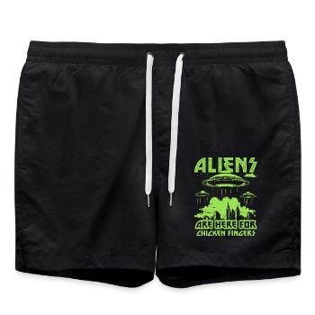 Les extraterrestres sont ici pour les doigts de poulet UFO City - Short de bain - noir - Devant - AI Model Male 185 light (185cm)