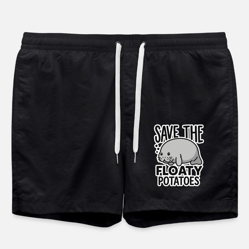 Save the floaty potatoes - Swim Trunks - black