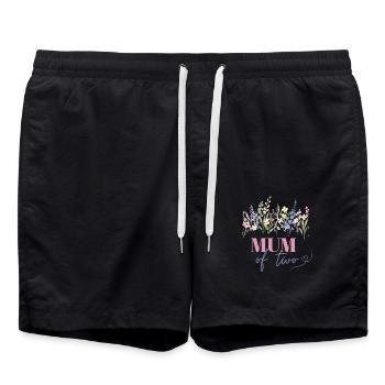 Mother's Day Mum of two - Swim Trunks - black - Front - AI Model Male 185 light (185cm)
