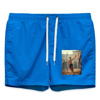 Retiarius spins, Slavic winds chase nets through R - Swim Trunks - cobalt blue - Front
