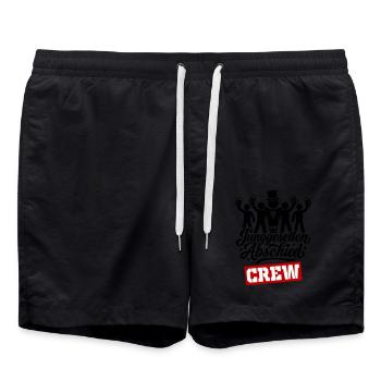 Junggesellen Abschied Crew Jga Lustig - Badeshorts - Schwarz - Vorne - AI Model Male 185 light (185cm)