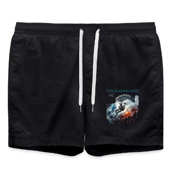 Fallschirmjäger 2 - Sky Warriors - Badeshorts - Schwarz - Vorne - AI Model Male 185 light (185cm)