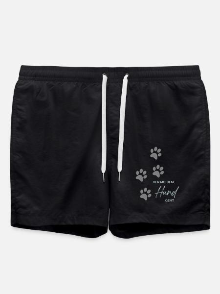 Der mit dem Hund geht - Badeshorts - Schwarz