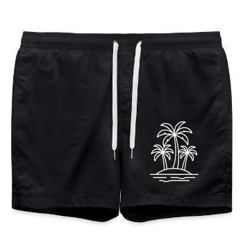 Palm Island Holidays - Swim Trunks - black - Front - AI Model Male 185 light (185cm)