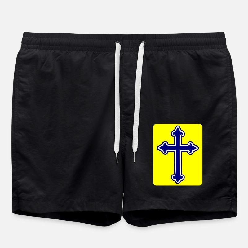 Cross symbol - Swim Trunks - black