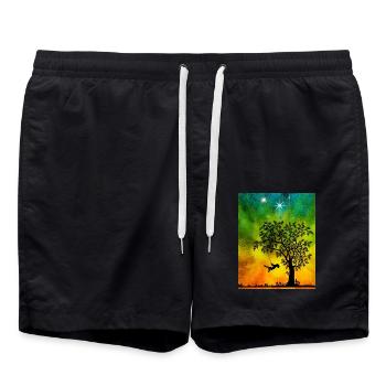 Child on the swing - Swim Trunks - black - Front - AI Model Male 185 light (185cm)