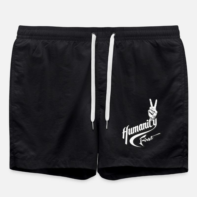 Humanity First | True Peace Symbol - Swim Trunks - black