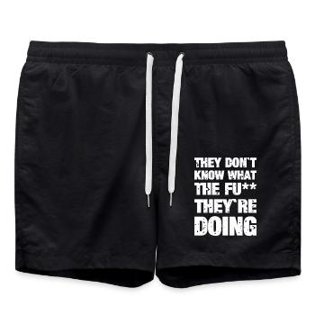 They don't know - Swim Trunks - black - Front - AI Model Male 185 light (185cm)
