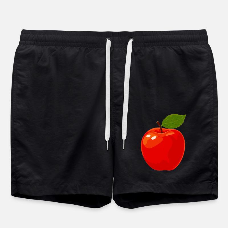 red apple - Swim Trunks - black