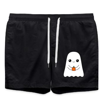 Fantôme mignon avec citrouille - Short de bain - noir - Devant - AI Model Male 185 light (185cm)
