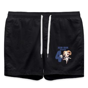 Football Anniversaire 4 Ans Signe du zodiaque Bélier - Short de bain - noir - Devant - AI Model Male 185 light (185cm)