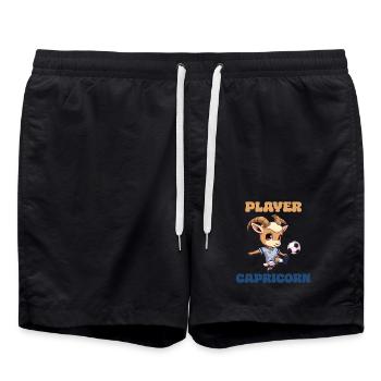Steinbock Sternzeichen Fußball Horoskop Capricorn - Badeshorts - Schwarz - Vorne - AI Model Male 185 light (185cm)