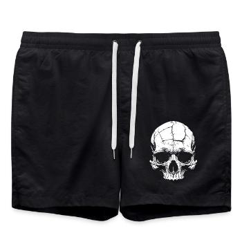 Totenkopf Skull Schädel - Badeshorts - Schwarz - Vorne - AI Model Male 185 light (185cm)