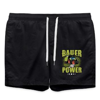 Landwirt Bauer - Badeshorts - Schwarz - Vorne - AI Model Male 185 light (185cm)