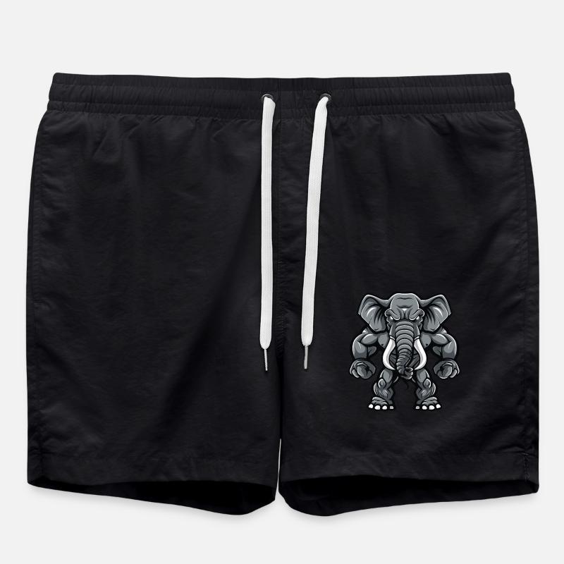 Elephant Muscles Bodybuilding - Swim Trunks - black