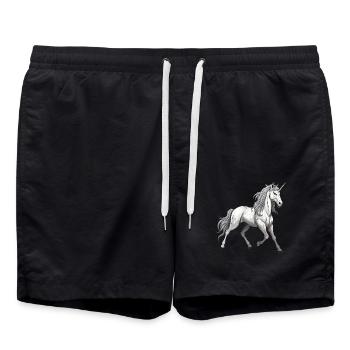 Licorne animale - Short de bain - noir - Devant - AI Model Male 185 light (185cm)