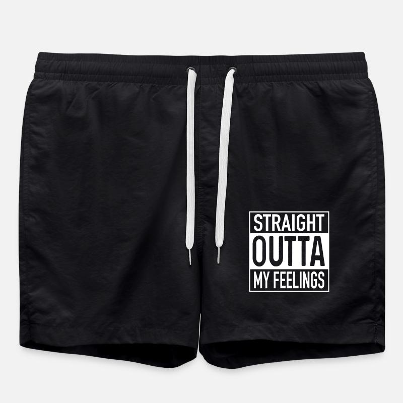 Straight OUTTA My Feelings - Swim Trunks - black