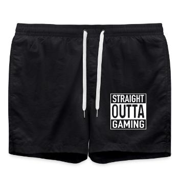 Straight OUTTA Gaming - Short de bain - noir - Devant - AI Model Male 185 light (185cm)