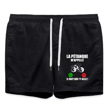 Pétanque ruft mich an, Bouliste Geschenk - Badeshorts - Schwarz - Vorne - AI Model Male 185 light (185cm)