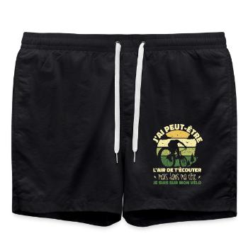 Cyclisme Dans Ma Tête Je suis sur Mon Vélo Humour - Short de bain - noir - Devant - AI Model Male 185 light (185cm)