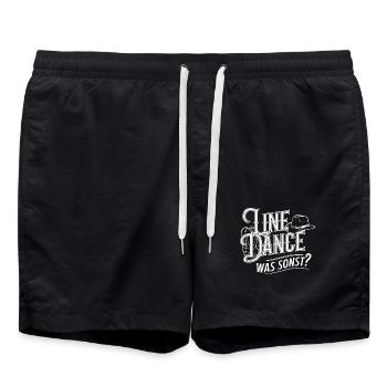 Line Dance was sonst - meine Passion - mein Ding. - Badeshorts - Schwarz - Vorne - AI Model Male 185 light (185cm)