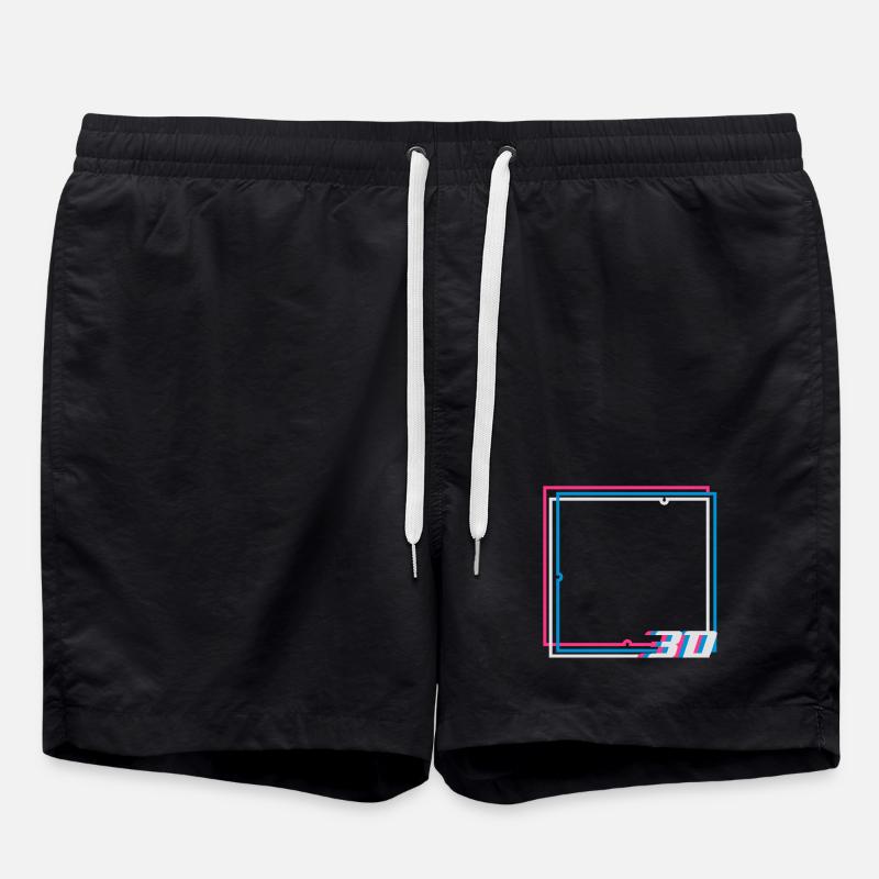 3D Rahmen - Badeshorts - Schwarz