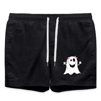 Funny girl Ghost I Halloween - Short de bain - noir - Devant - AI Model Male 185 light (185cm)